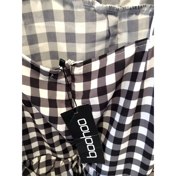 NWT Ruffle Gingham Cut Out Back Dress - Picture 4 of 8